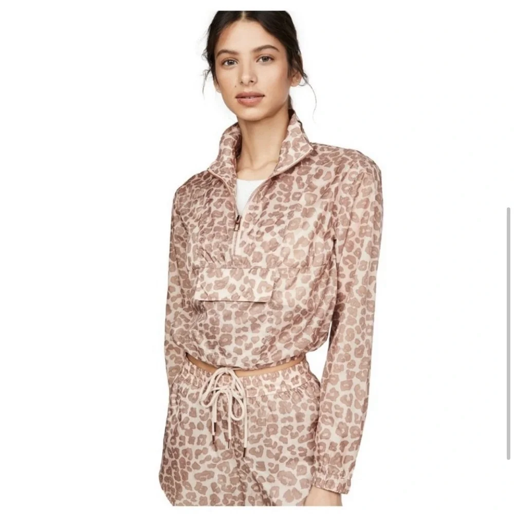 GOOD AMERICAN Leopard Jacket Windbreaker
Rose Gold Pink Brown 2 Pullover Small - Picture 4 of 14